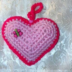 Crochet Handmade Pink Pin Cushion Or Christmas Ornament